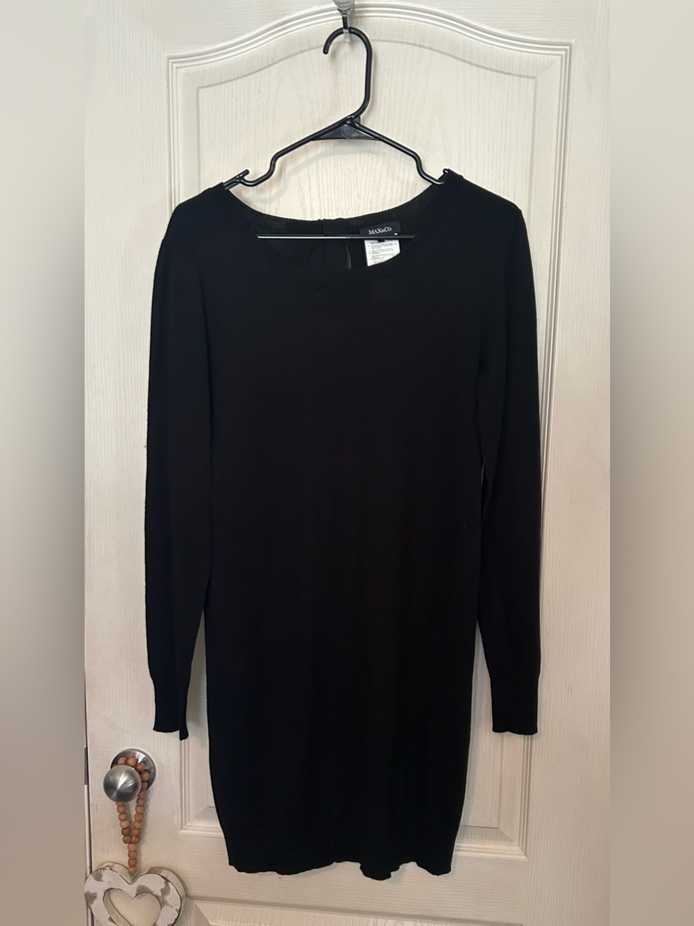 Max & Co. Black Long Sleeve Knit Dress